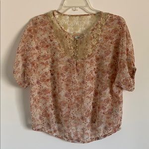 Urban Outfitters Printed Peasant Blouse XS